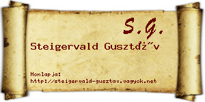 Steigervald Gusztáv névjegykártya
