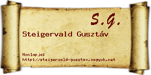 Steigervald Gusztáv névjegykártya